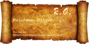 Reichman Olivér névjegykártya